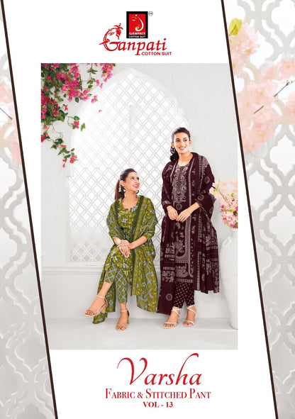 Varsha Vol 13 Ganpati Cotton Dress Material Supplier Gujarat