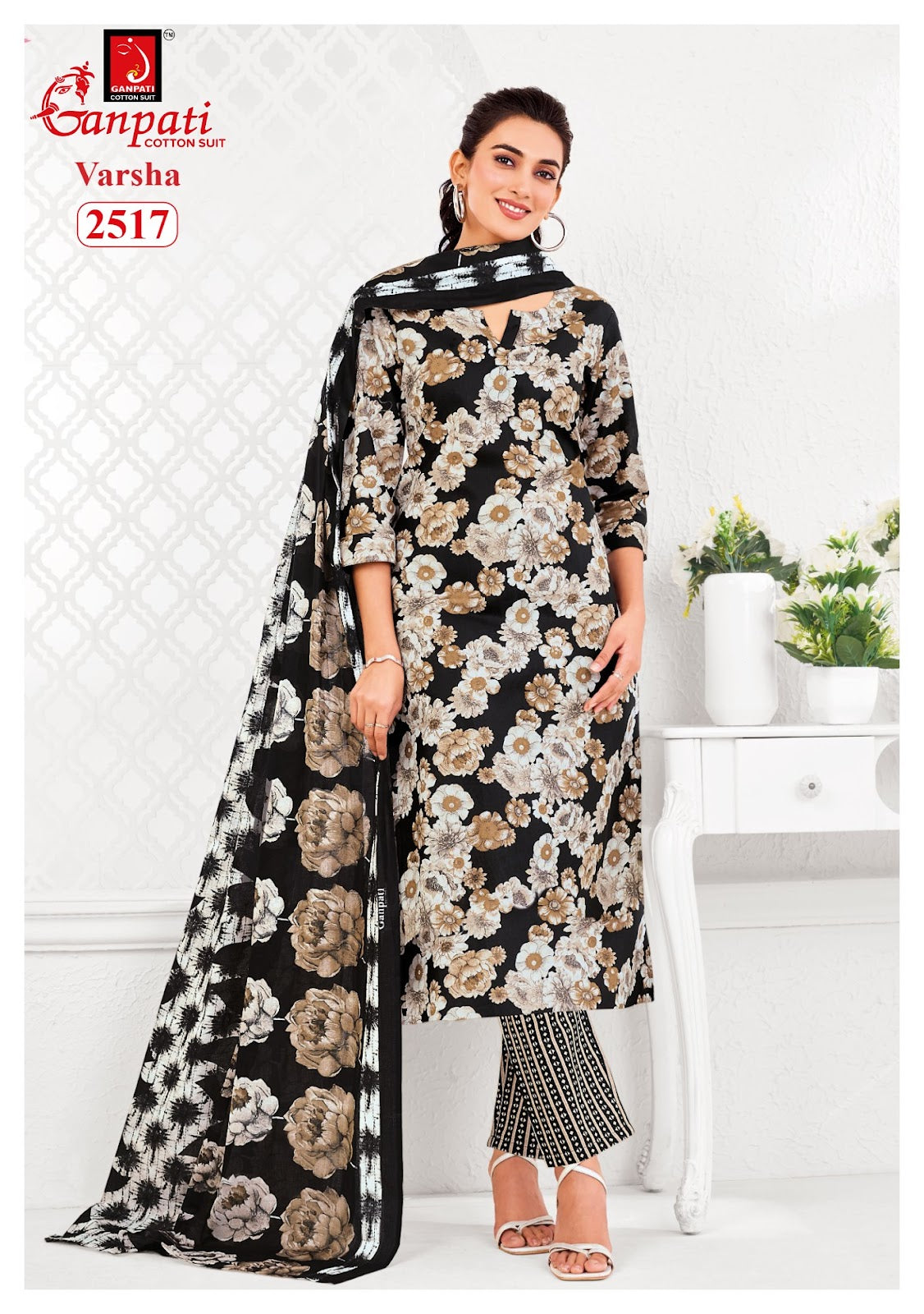 Varsha Vol 13 Ganpati Cotton Dress Material Supplier Gujarat