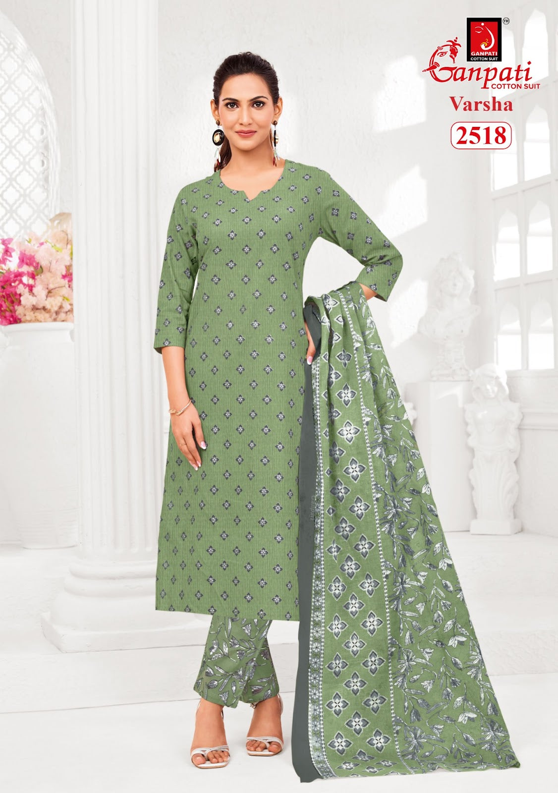Varsha Vol 13 Ganpati Cotton Dress Material Supplier Gujarat