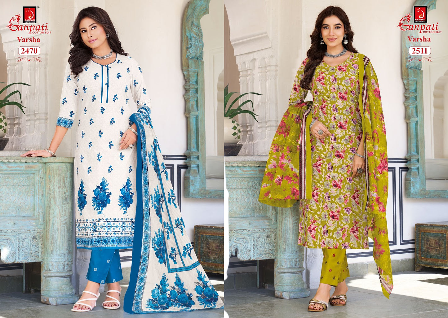 Varsha Vol 14 Ganpati Cotton Dress Material Manufacturer