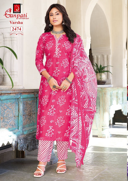 Varsha Vol 14 Ganpati Readymade Cotton Pant Suits Wholesale Price