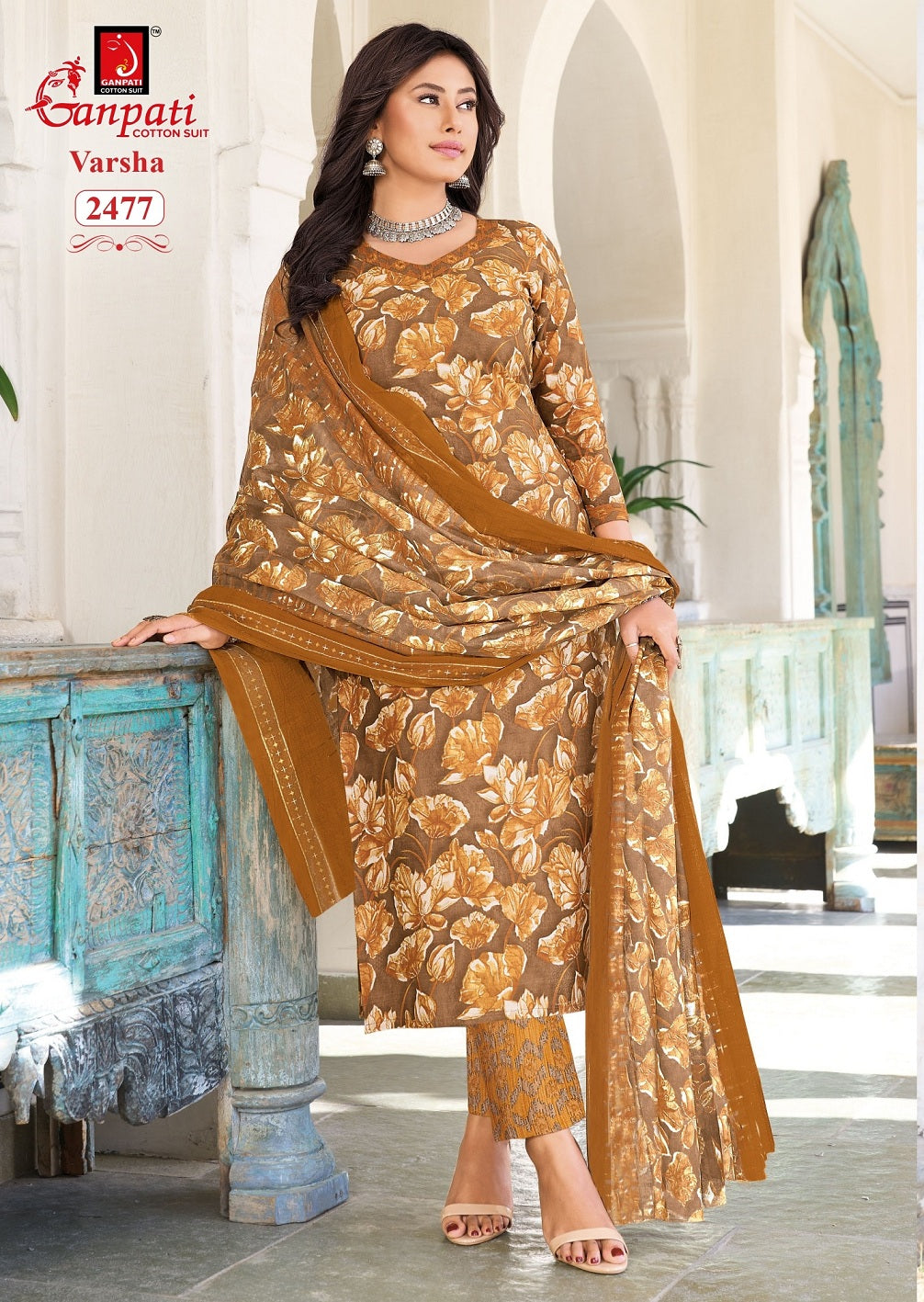 Varsha Vol 14 Ganpati Readymade Cotton Pant Suits Wholesale Price