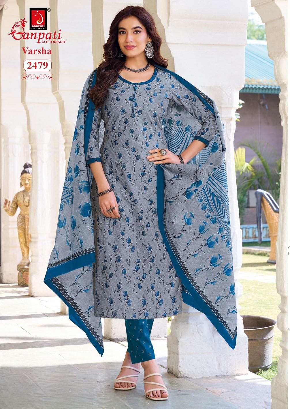 Varsha Vol 14 Ganpati Readymade Cotton Pant Suits Wholesale Price
