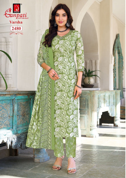 Varsha Vol 14 Ganpati Readymade Cotton Pant Suits Wholesale Price