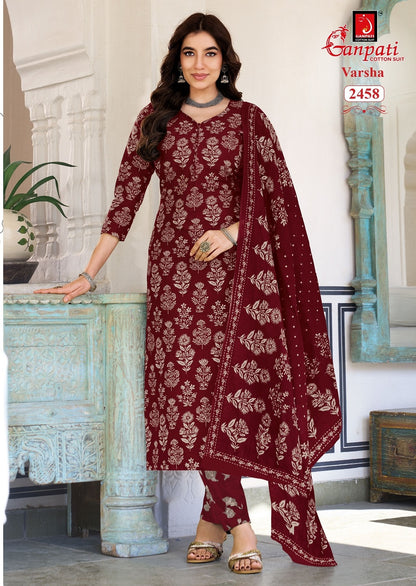 Varsha Vol 14 Ganpati Readymade Cotton Pant Suits Wholesale Price
