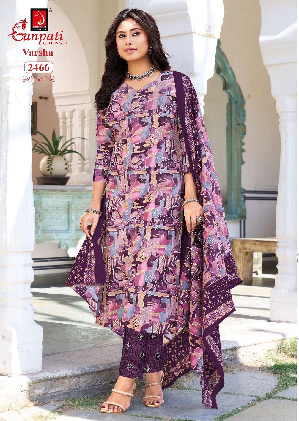 Varsha Vol 14 Ganpati Readymade Cotton Pant Suits Wholesale Price