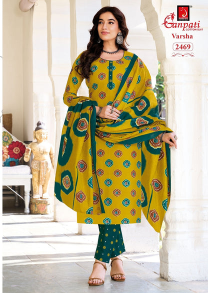Varsha Vol 14 Ganpati Readymade Cotton Pant Suits Wholesale Price