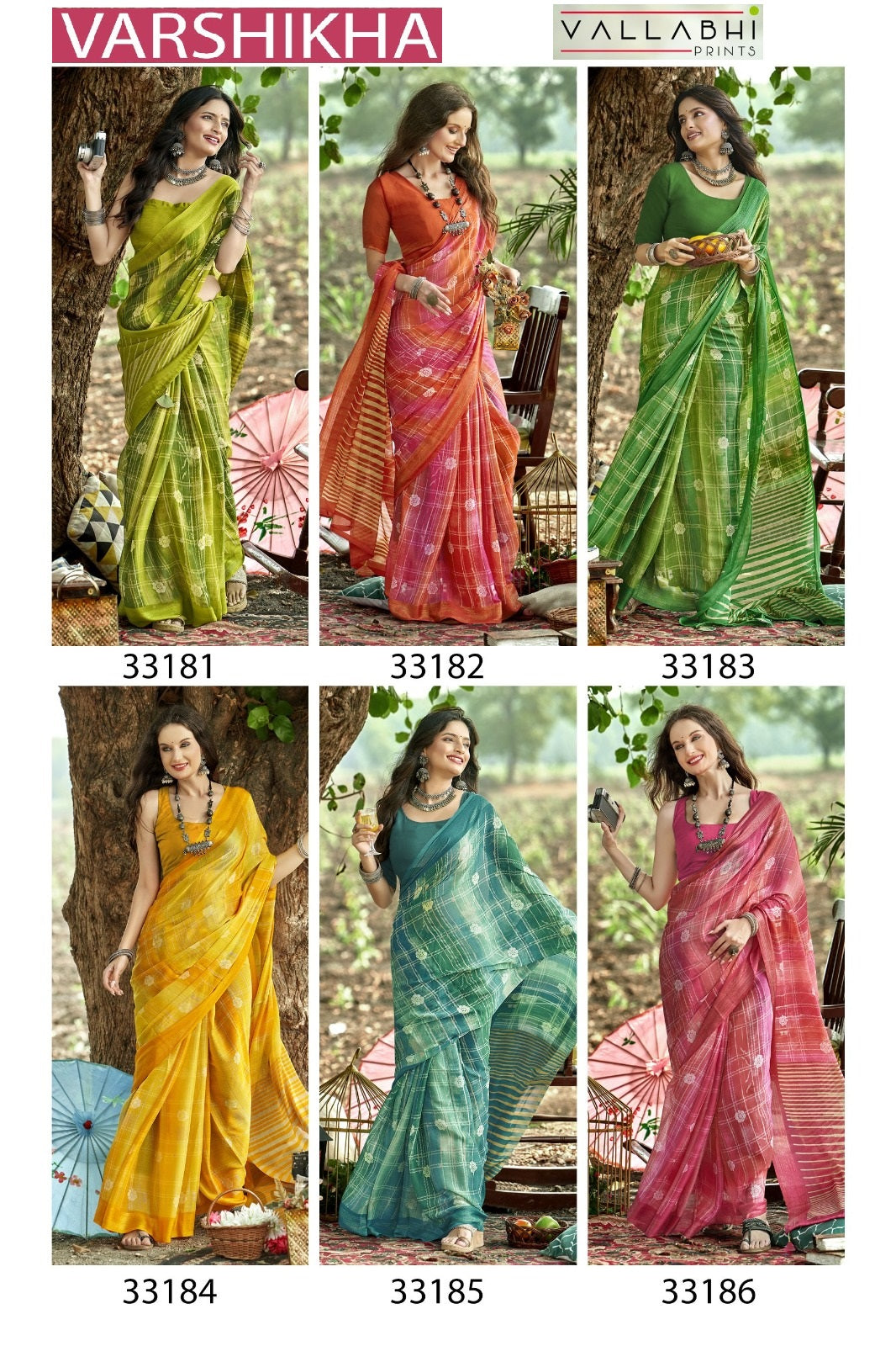 Varshikha Vallabhi Prints Chiffon Sarees Wholesale Price
