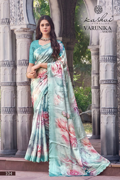 Varunika Vol 1 Kashvi Creation Tesla Sarees Wholesale Price