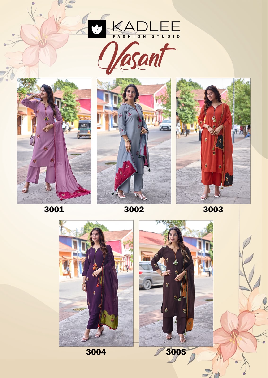 Vasant Kadlee Heavy Rayon Readymade Pant Style Suits Wholesale Rate