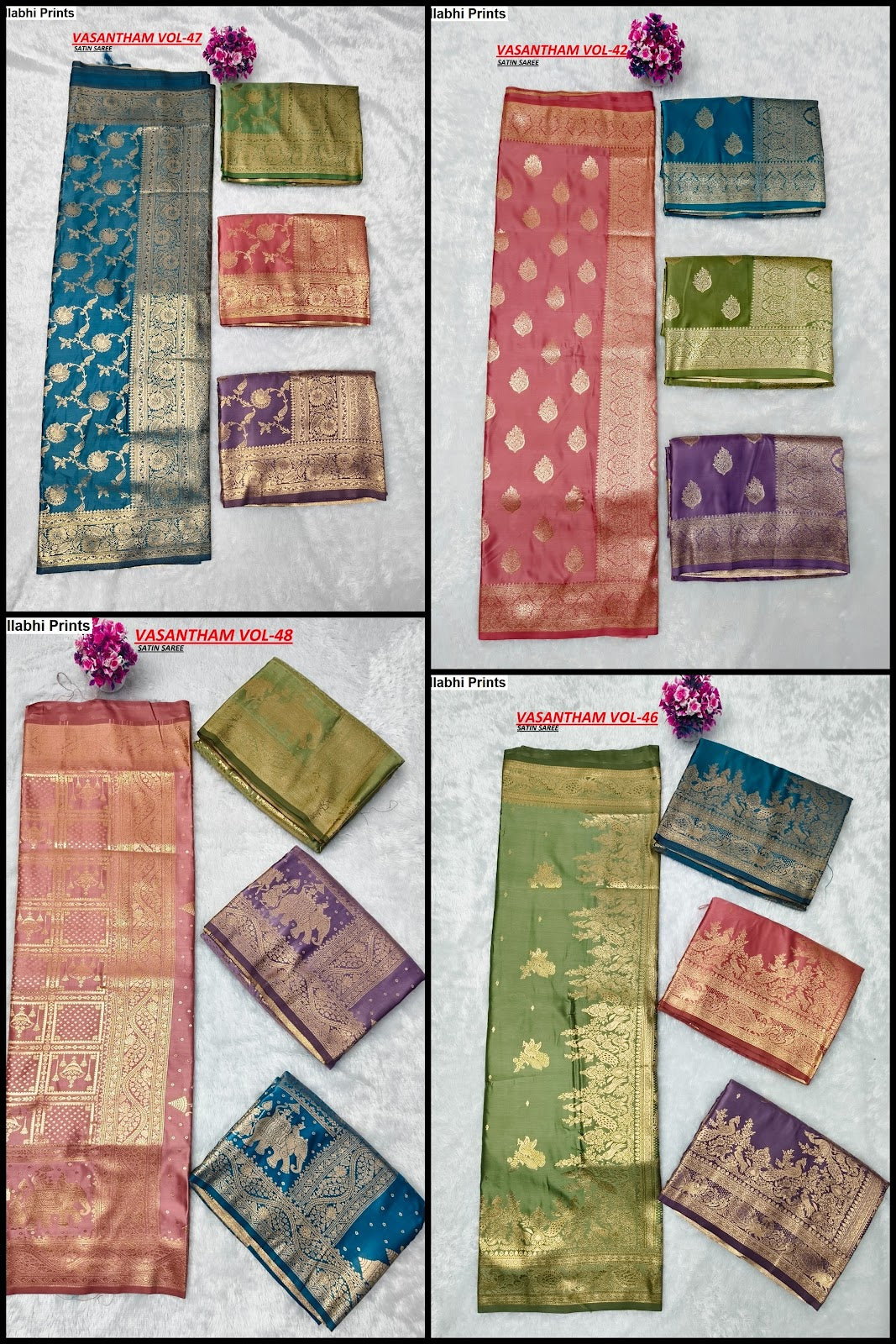 Vasantham Vallabhi Prints Satin Sarees Manufacturer India