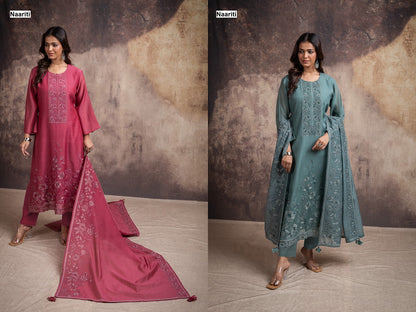 Vasha 2731 Naariti Mul Chanderi Pant Style Suits Supplier