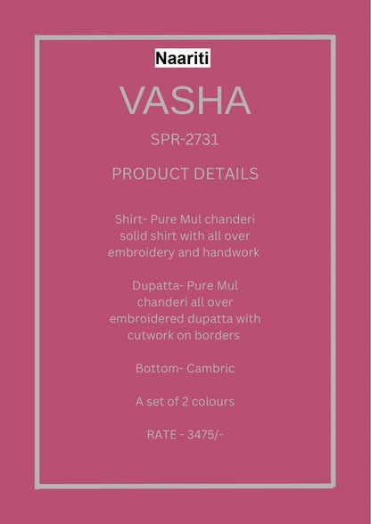 Vasha 2731 Naariti Mul Chanderi Pant Style Suits Supplier