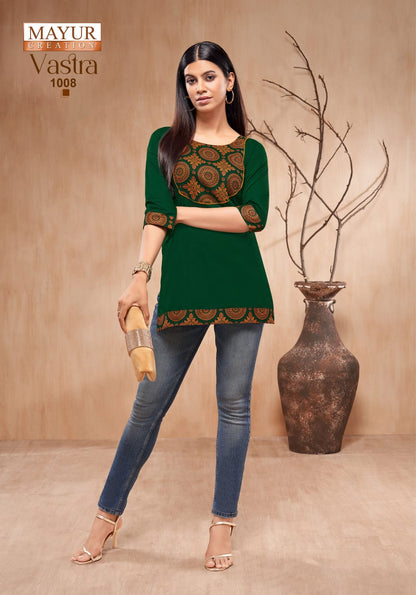 Vastra Vol 1 Mayur Creation Poplin Short Kurtis Manufacturer India