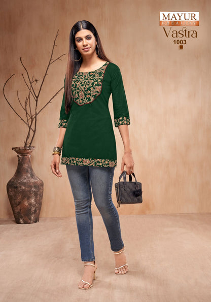 Vastra Vol 1 Mayur Creation Poplin Short Kurtis Manufacturer India
