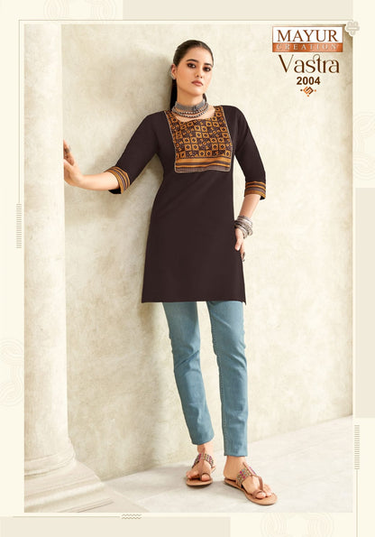 Vastra Vol 2 Mayur Creation Poplin Cotton Short Kurtis Wholesaler