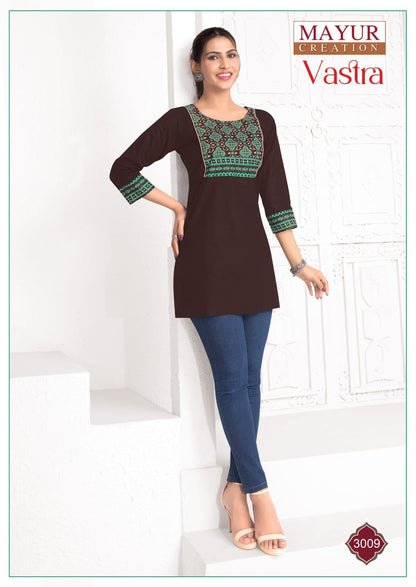 Vastra Vol 3 Mayur Creation Poplin Cotton Short Kurtis Wholesaler India
