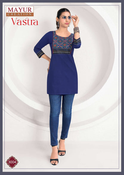 Vastra Vol 3 Mayur Creation Poplin Cotton Short Kurtis Wholesaler India