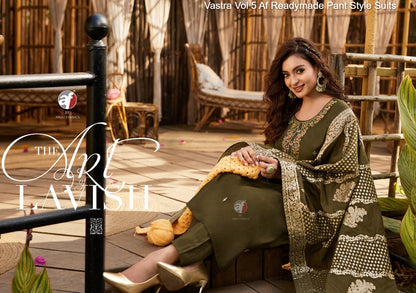 Vastra Vol 5 Af Roman Silk Readymade Pant Style Suits Wholesale Price