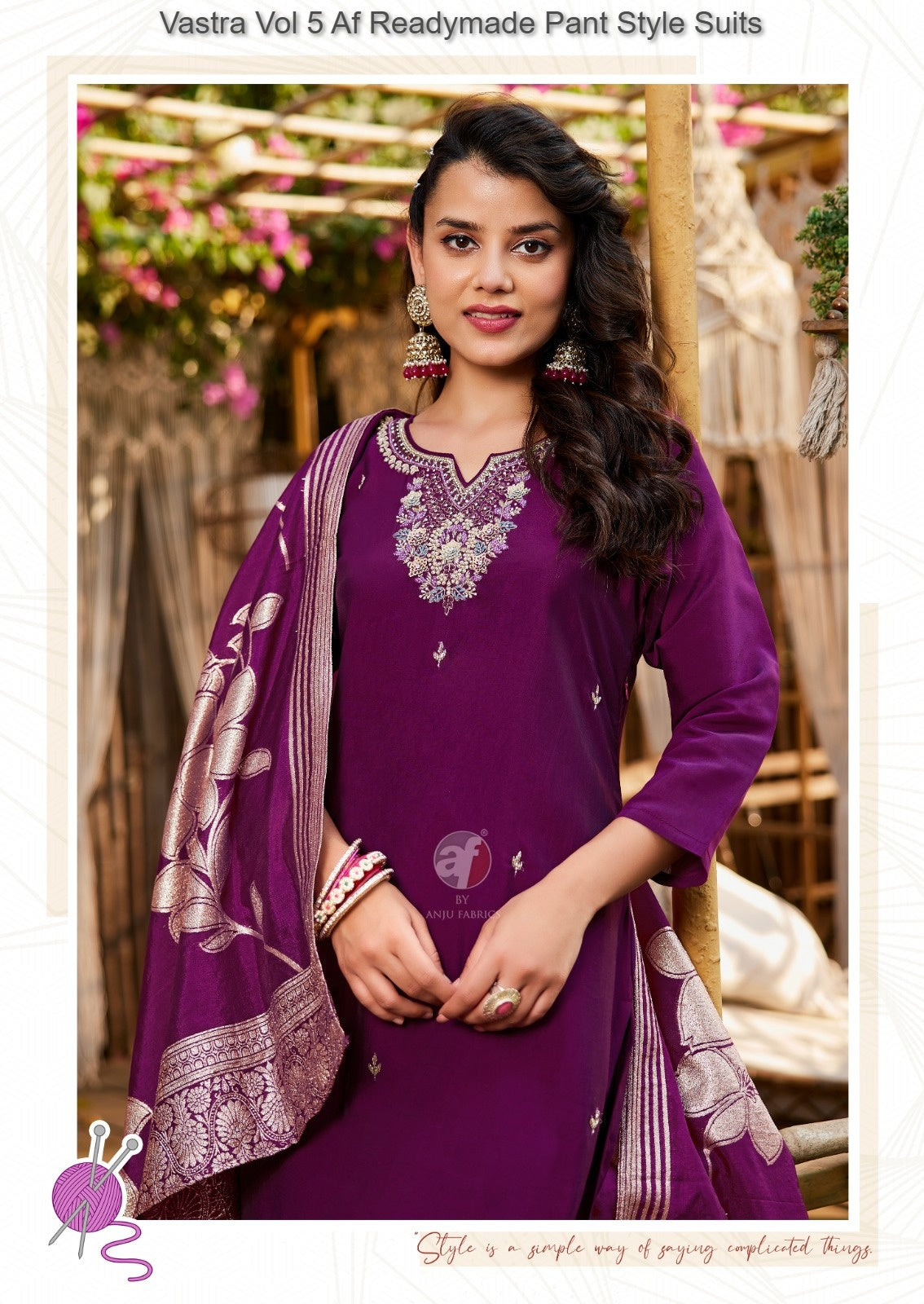 Vastra Vol 5 Af Roman Silk Readymade Pant Style Suits Wholesale Price