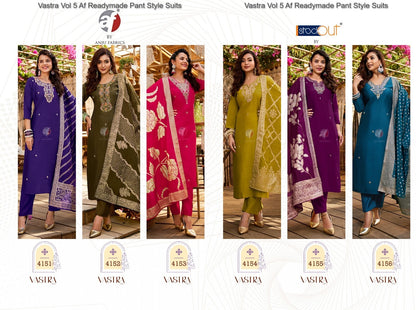 Vastra Vol 5 Af Roman Silk Readymade Pant Style Suits Wholesale Price