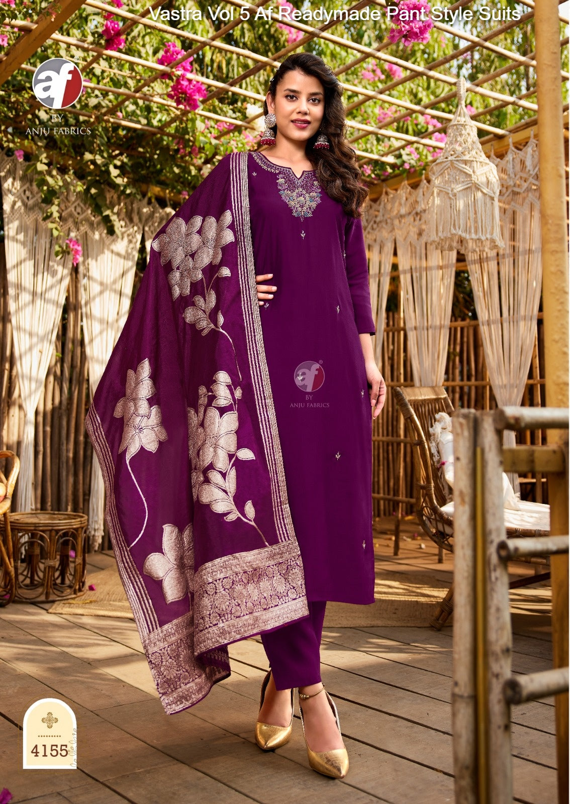 Vastra Vol 5 Af Roman Silk Readymade Pant Style Suits Wholesale Price