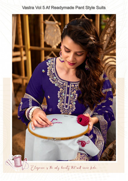 Vastra Vol 5 Af Roman Silk Readymade Pant Style Suits Wholesale Price