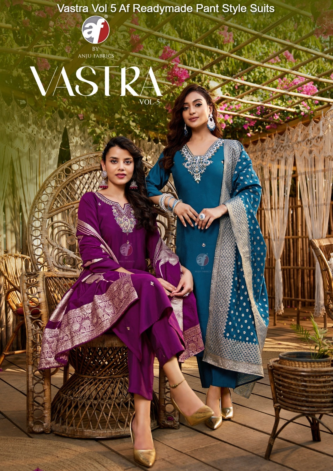 Vastra Vol 5 Af Roman Silk Readymade Pant Style Suits Wholesale Price