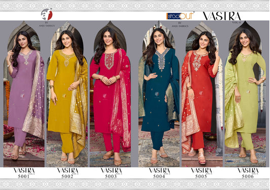 Vastra Vol 6 Af Modal Silk Readymade Pant Style Suits Supplier India