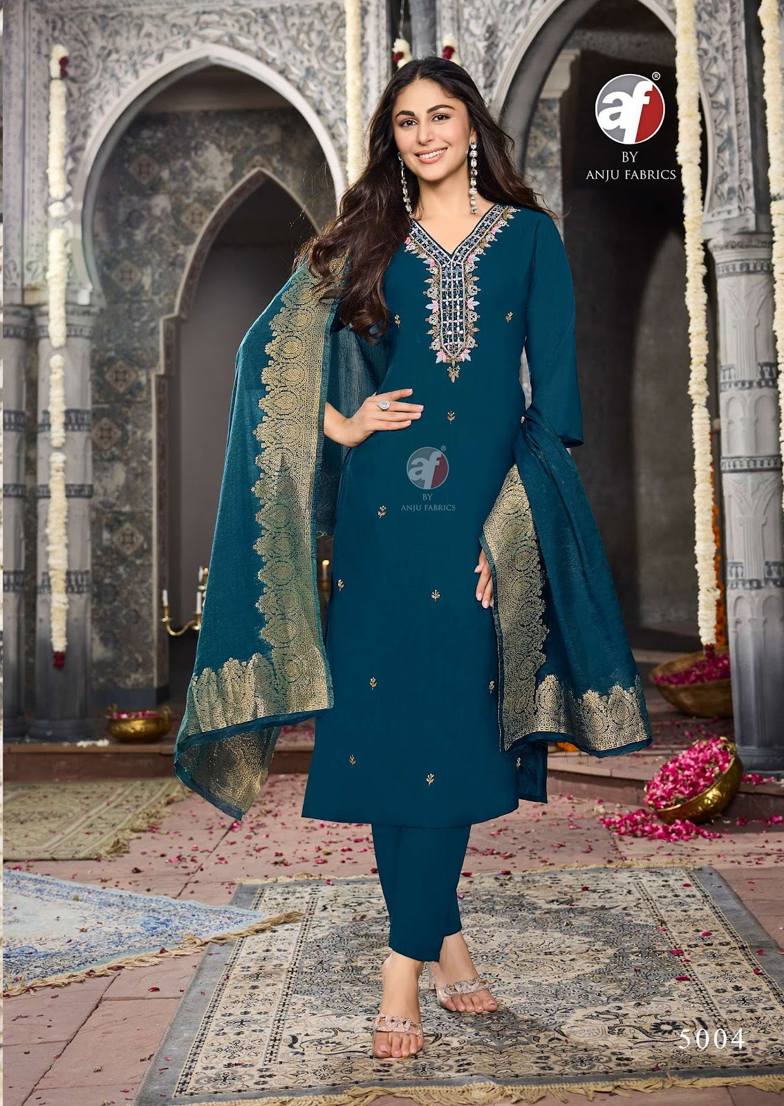 Vastra Vol 6 Af Modal Silk Readymade Pant Style Suits Supplier India