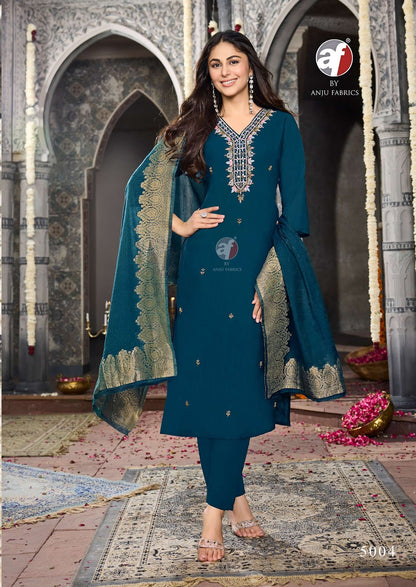 Vastra Vol 6 Af Modal Silk Readymade Pant Style Suits Supplier India