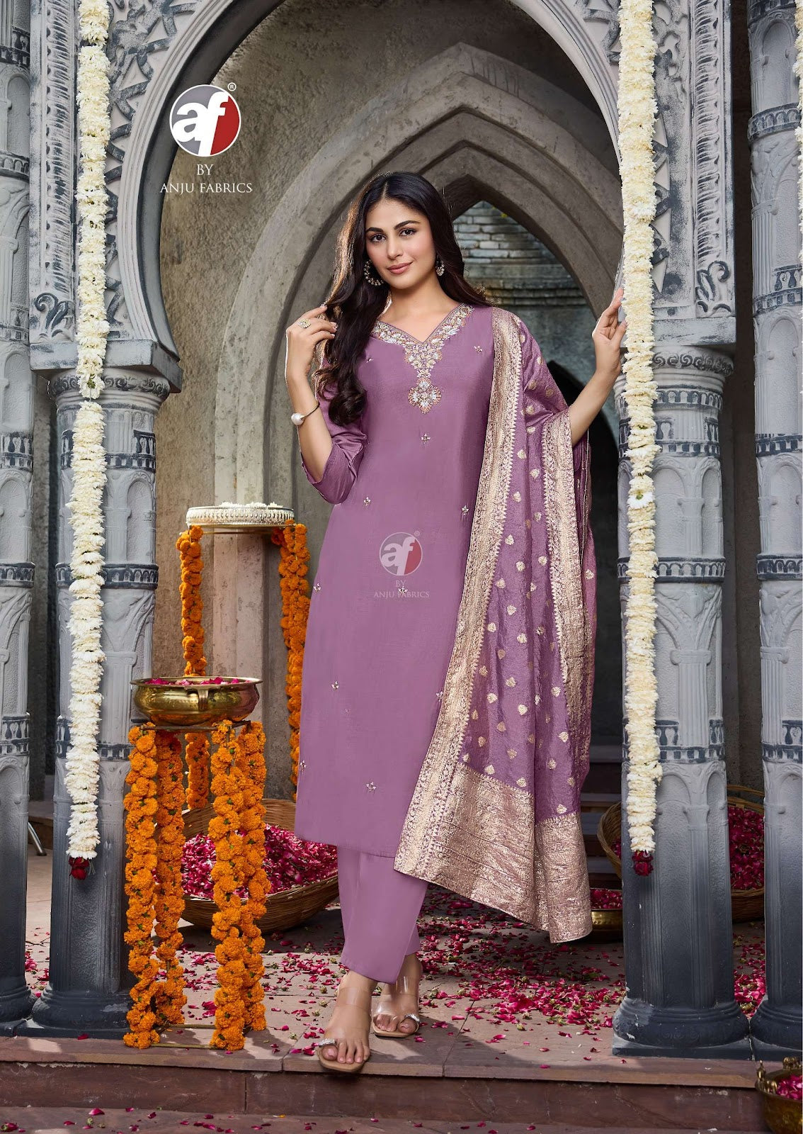 Vastra Vol 6 Af Modal Silk Readymade Pant Style Suits Supplier India