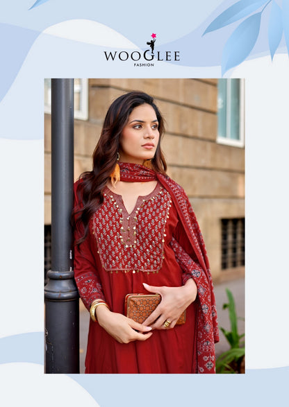 Vastral Wooglee Rayon Readymade Anarkali Suits Manufacturer India
