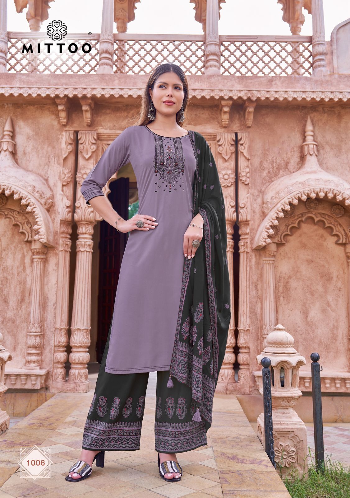 Vastram Mittoo Rayon Readymade Plazzo Style Suits Supplier