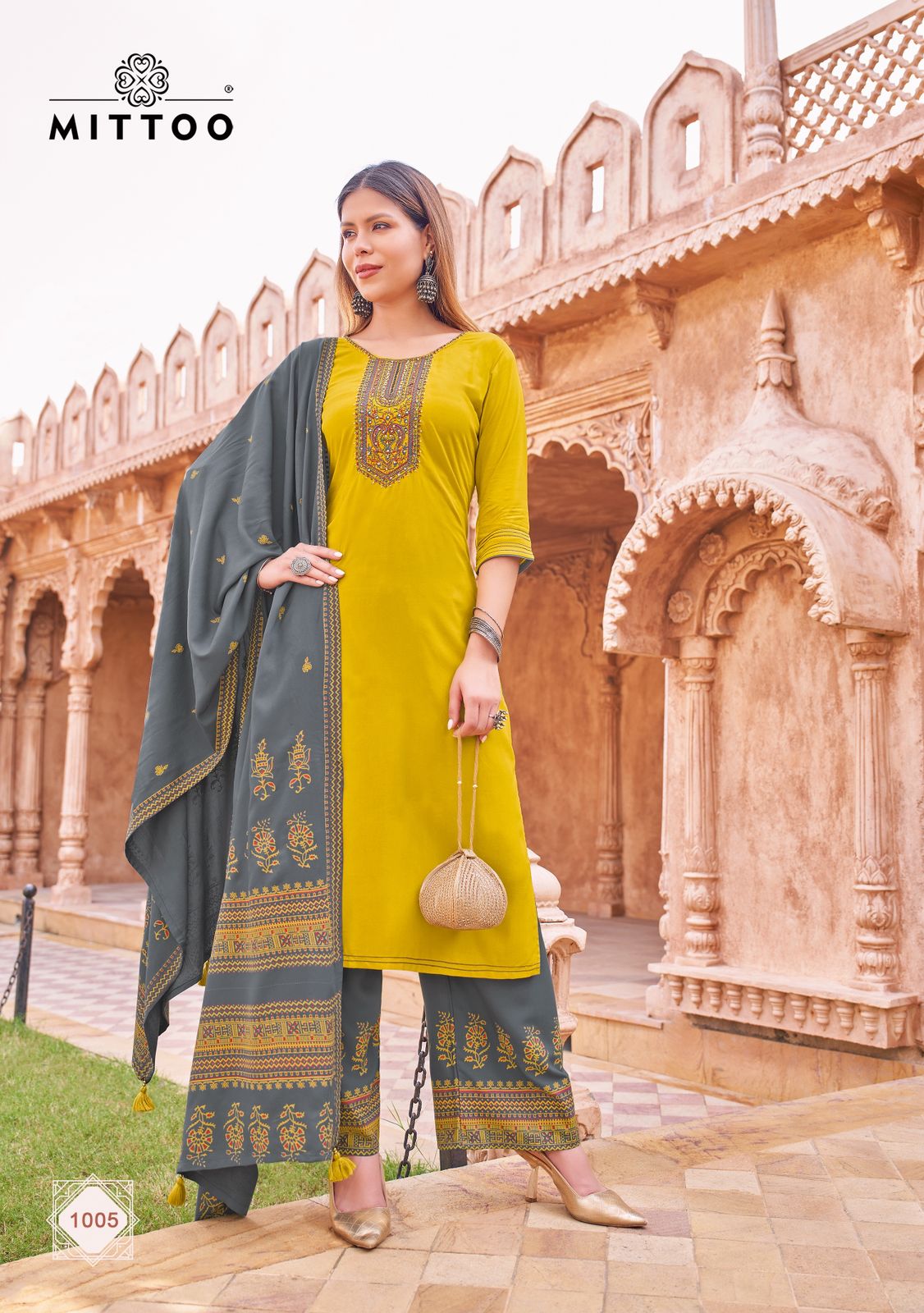 Vastram Mittoo Rayon Readymade Plazzo Style Suits Supplier