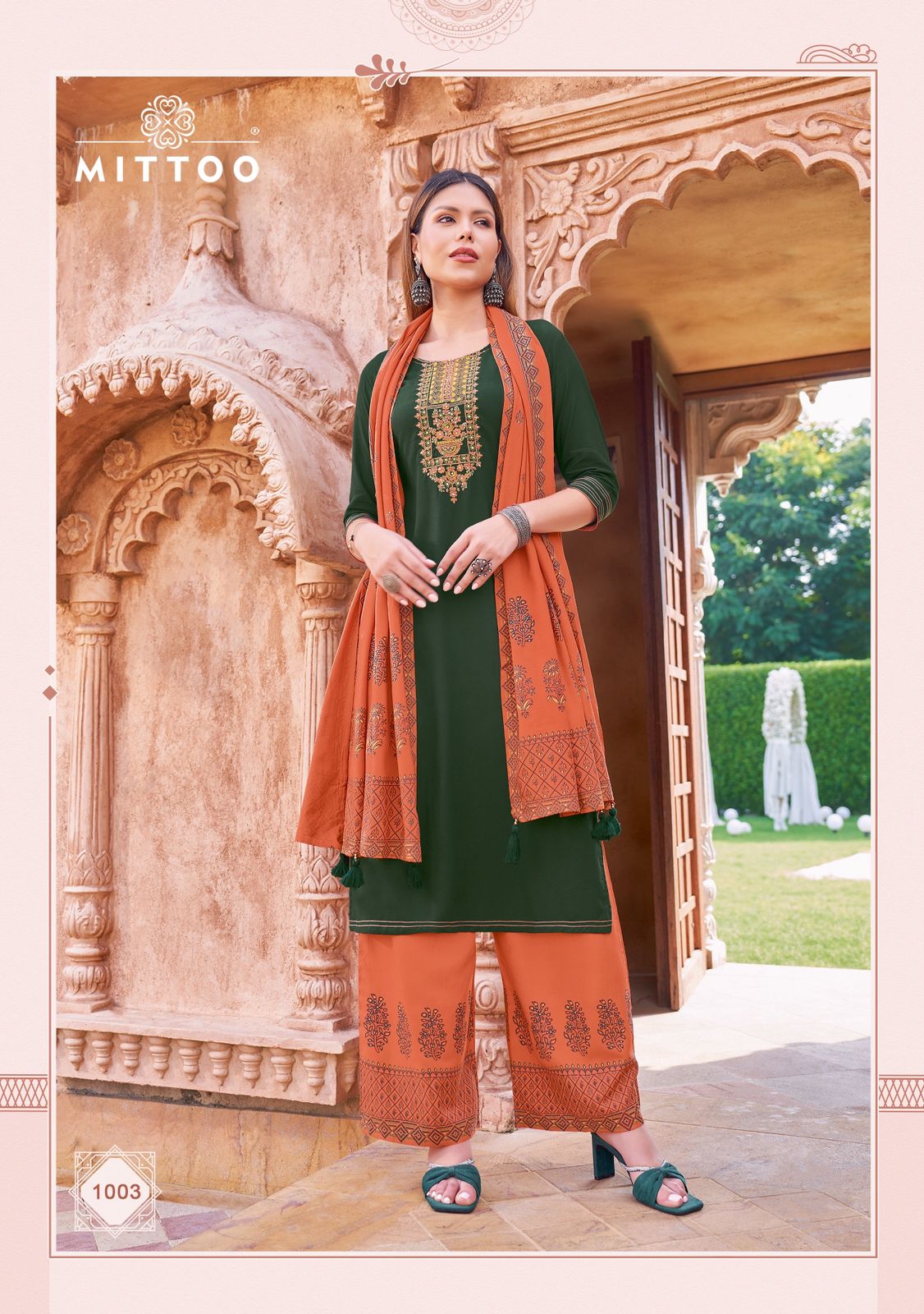 Vastram Mittoo Rayon Readymade Plazzo Style Suits Supplier