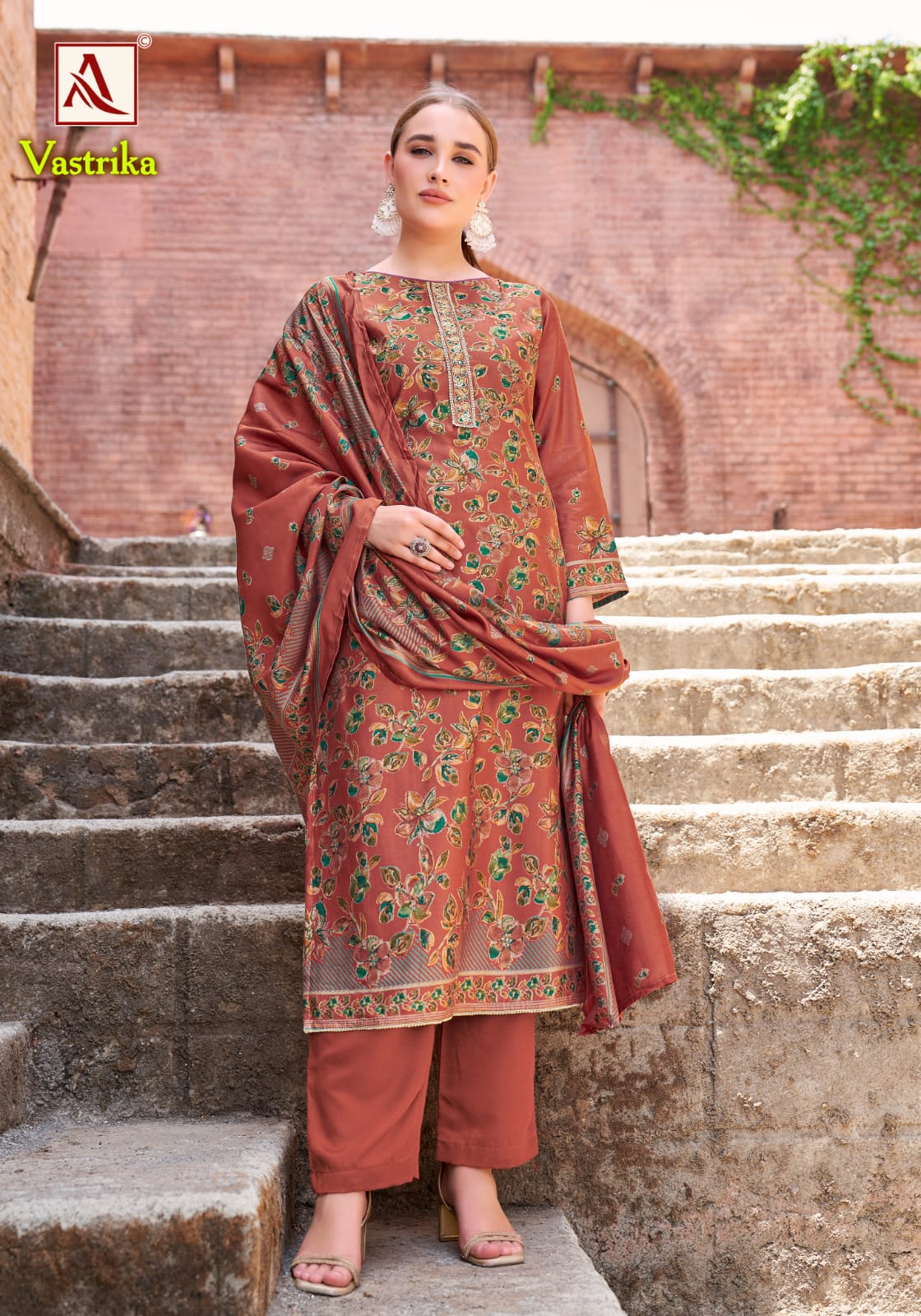 Vastrika Alok Viscose Mudaal Karachi Salwar Suits Wholesaler Ahmedabad