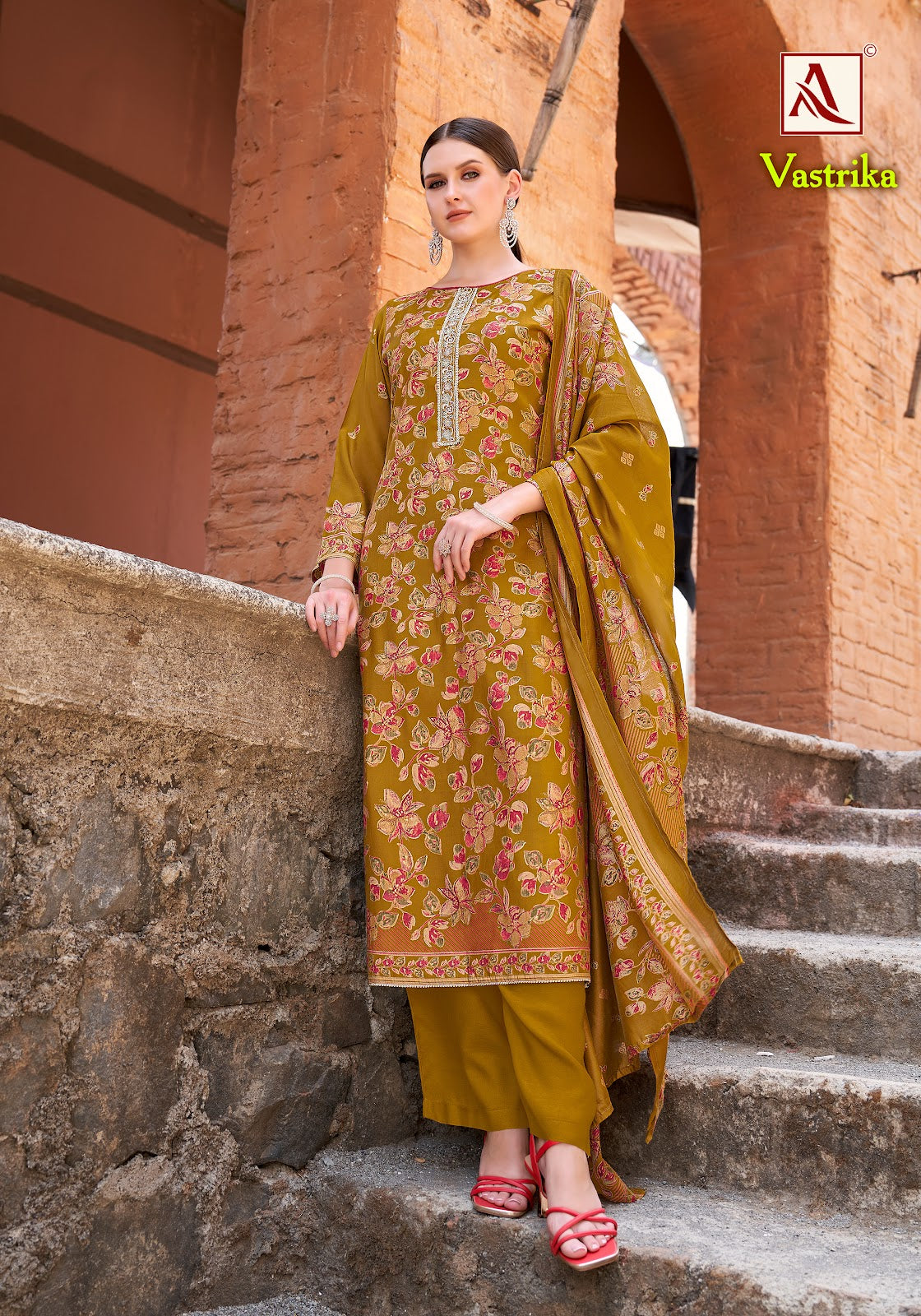 Vastrika Alok Viscose Mudaal Karachi Salwar Suits Wholesaler Ahmedabad