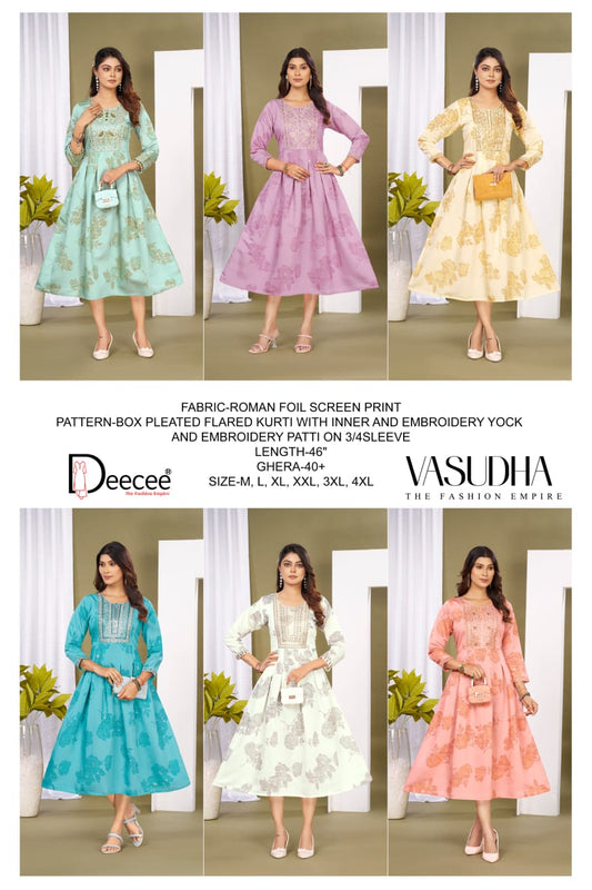 Vasudha Deecee Roman Anarkali Kurtis Exporter Ahmedabad