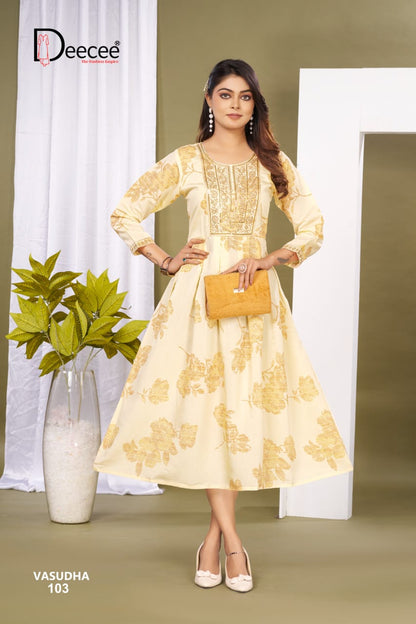 Vasudha Deecee Roman Anarkali Kurtis Exporter Ahmedabad