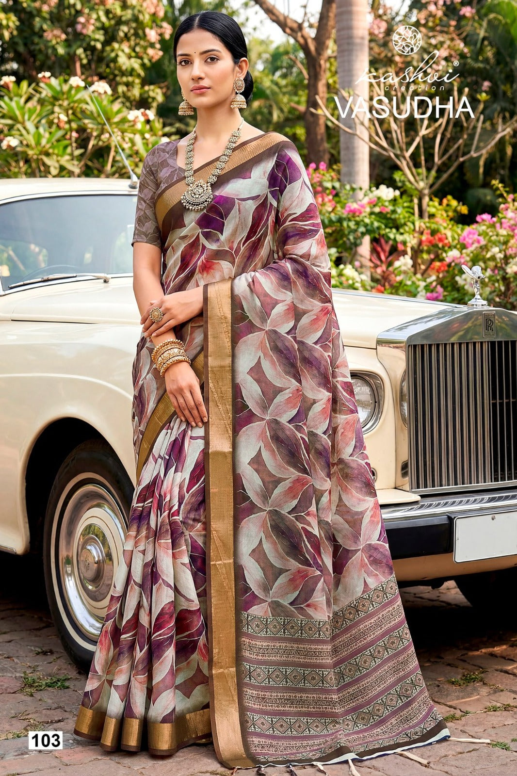 Vasudha Kashvi Creation Dull Moss Sarees Supplier Ahmedabad