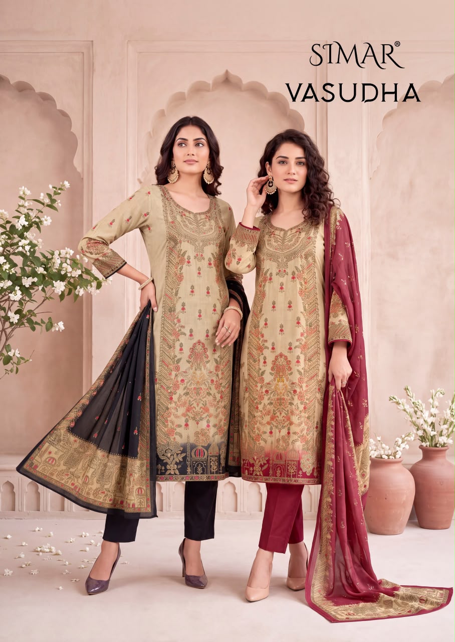 Vasudha Simar Organza Pant Style Suits Wholesaler Gujarat