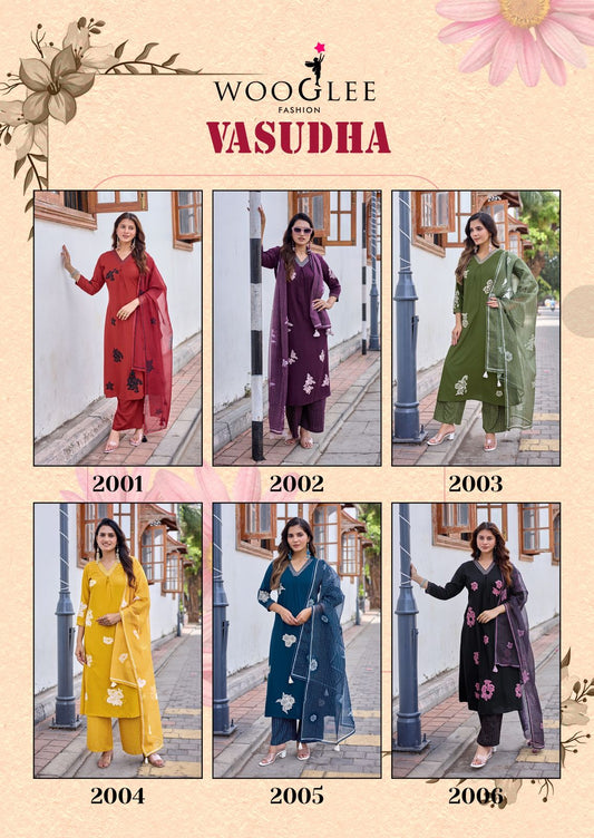 Vasudha Wooglee Rayon Readymade Plazzo Style Suits Supplier