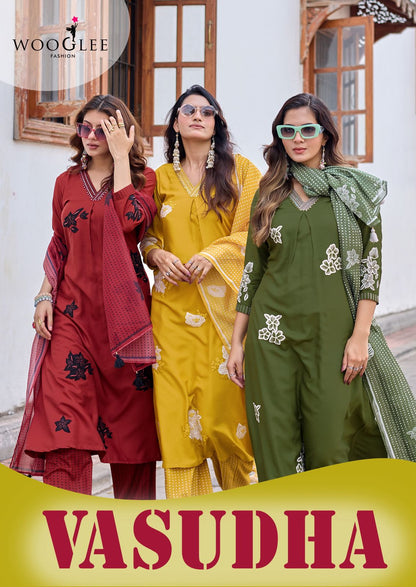 Vasudha Wooglee Rayon Readymade Plazzo Style Suits Supplier
