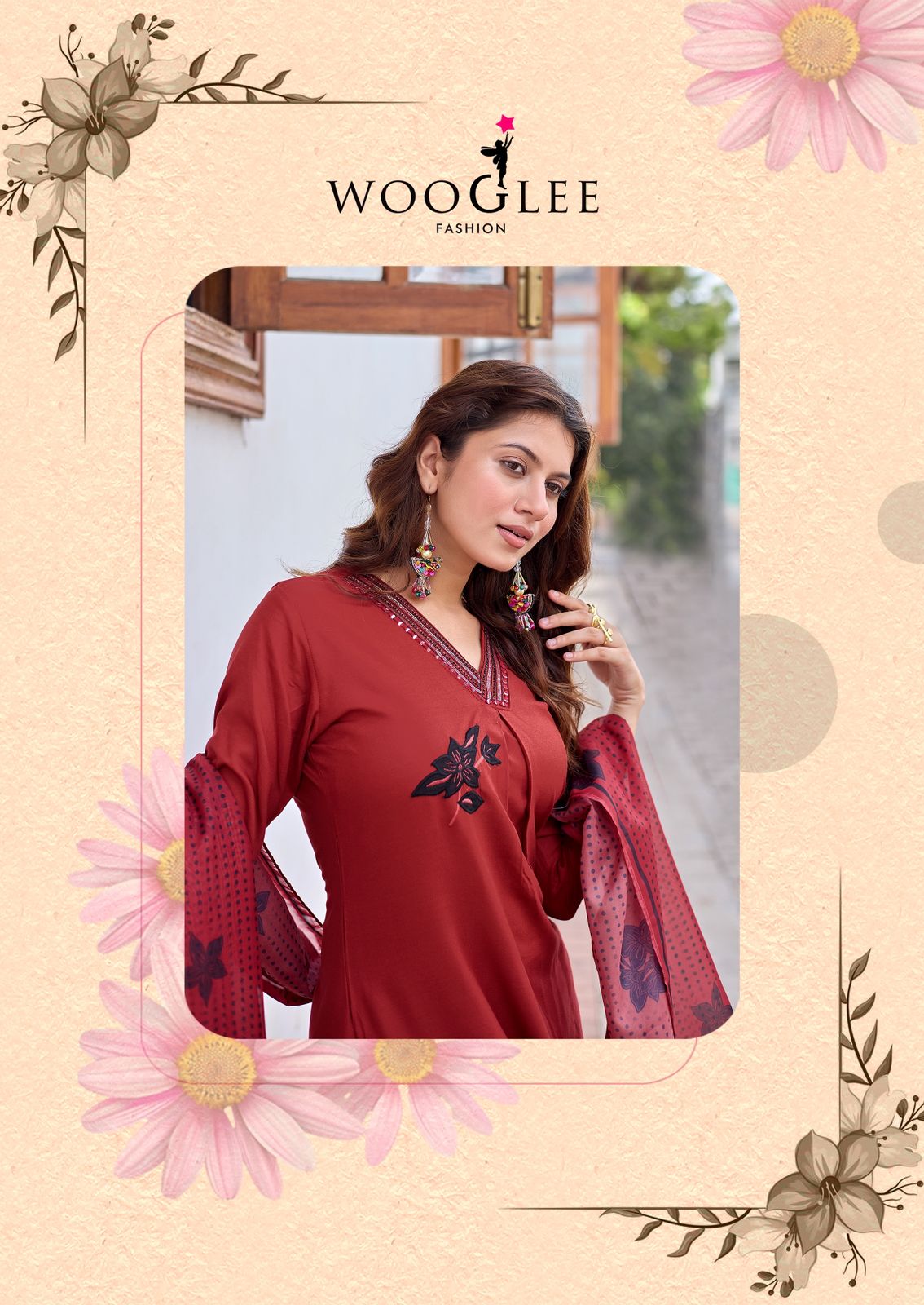 Vasudha Wooglee Rayon Readymade Plazzo Style Suits Supplier