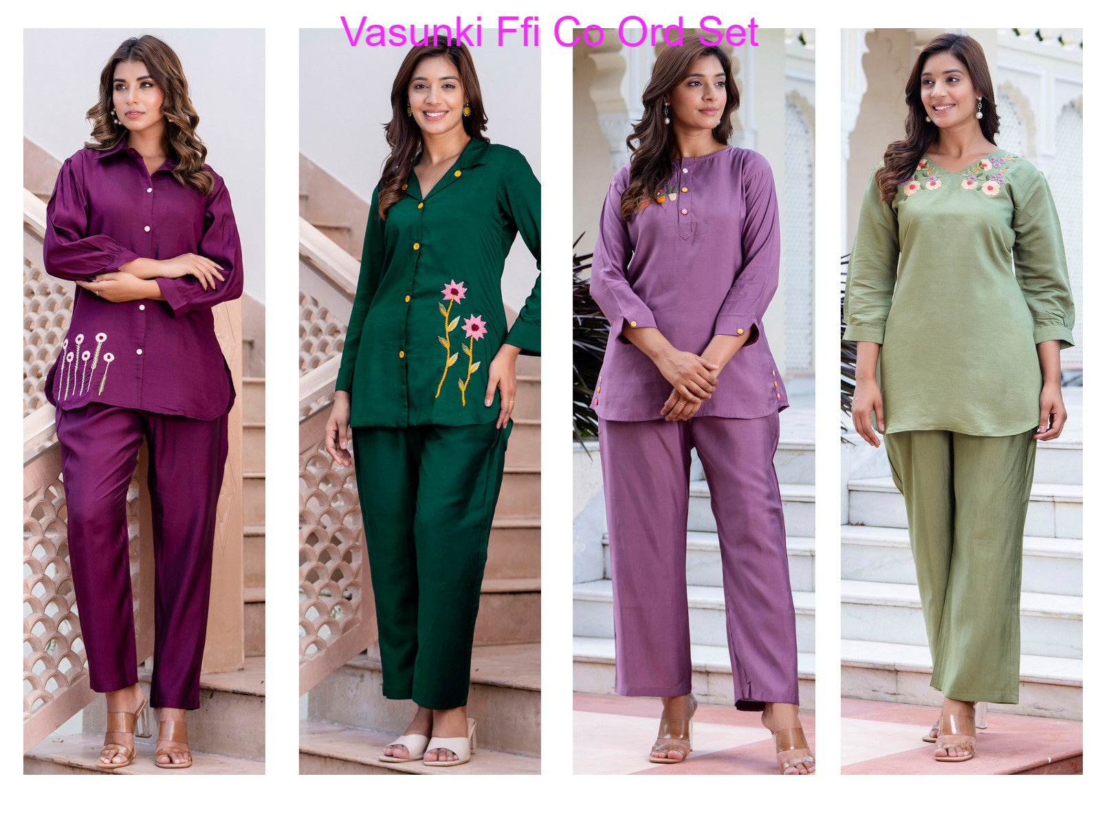 Vasunki Ffi Roman Silk Co Ord Set Wholesaler
