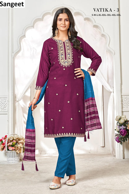 Vatika 3 Sangeet Heavy Rayon Readymade Suits Wholesaler India