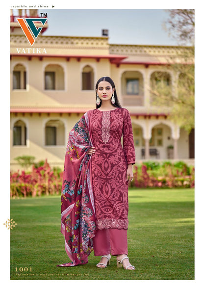 Vatika Vol 1 Cotton Patch Work Vandana Creation Karachi Salwar Suits Wholesaler Gujarat