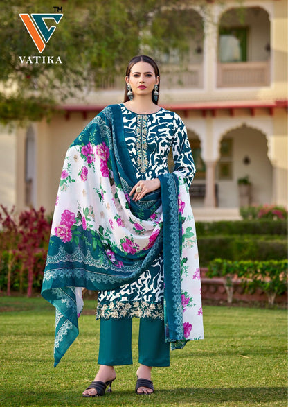 Vatika Vol 1 Cotton Patch Work Vandana Creation Karachi Salwar Suits Wholesaler Gujarat