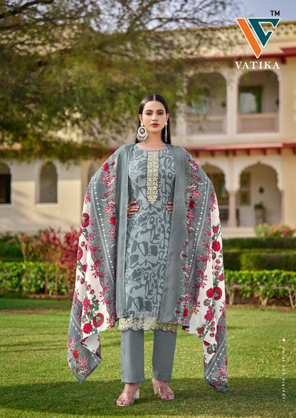 Vatika Vol 1 Cotton Patch Work Vandana Creation Karachi Salwar Suits Wholesaler Gujarat